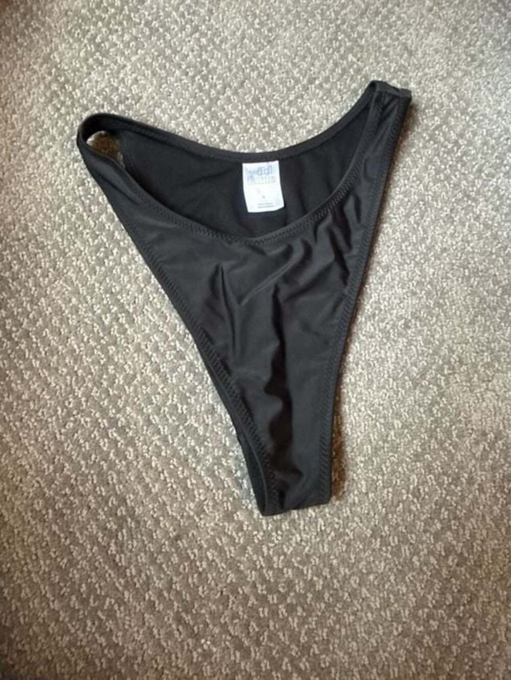Wild Fable Women's Low-Rise Extra High Leg Thong Bikini Bottom - Black